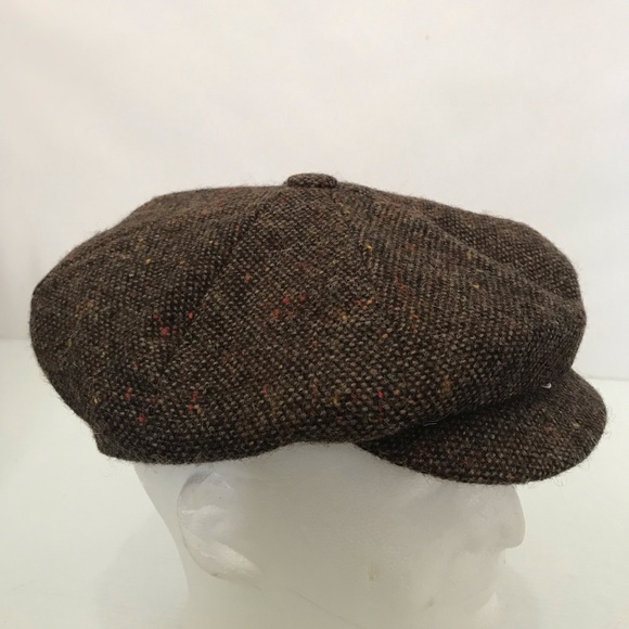 New Donegal Tweed Brown Tweed Flat Cap Size 7 1/8 - Picture 1 of 7